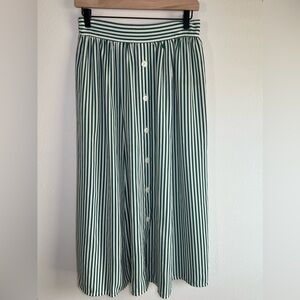 VTG Striped Midi Skirt Green Women’s S/M* Coastal Preppy Cottagecore Retro